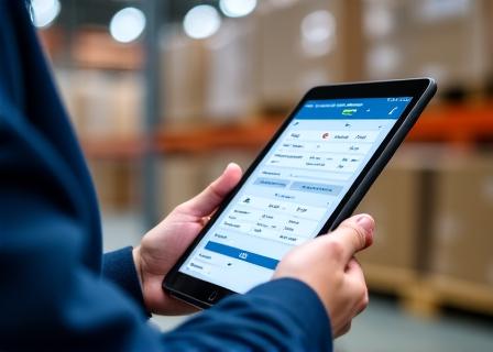 Staff using digital tracking for freight inventory