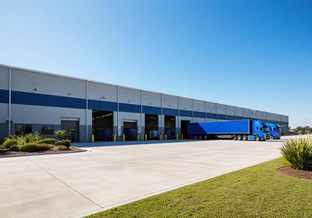 Modern logistics warehouse exterior in Goose Creek